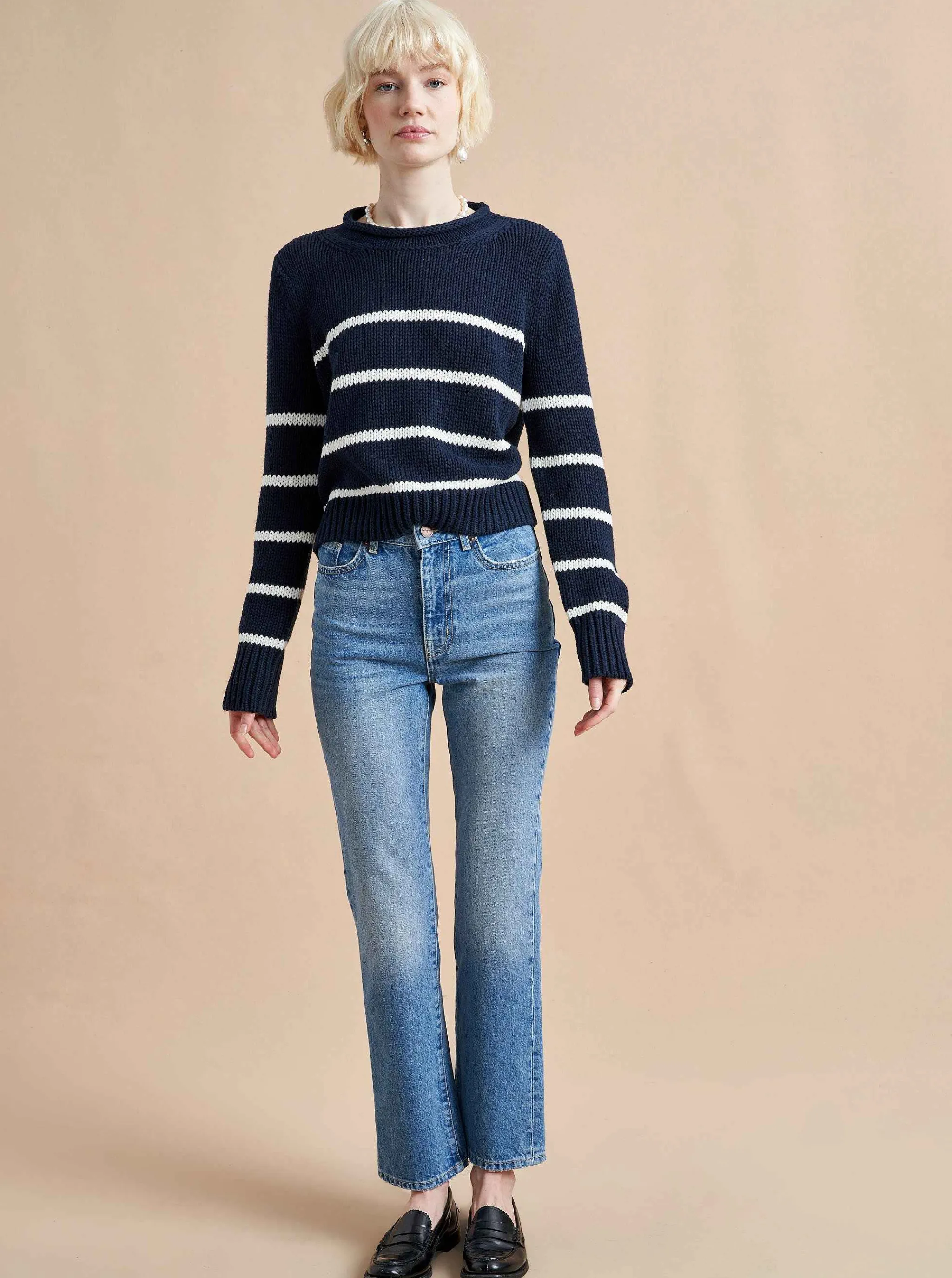 La Ligne Sweaters*Mini Marina Sweater Navy/Ivory