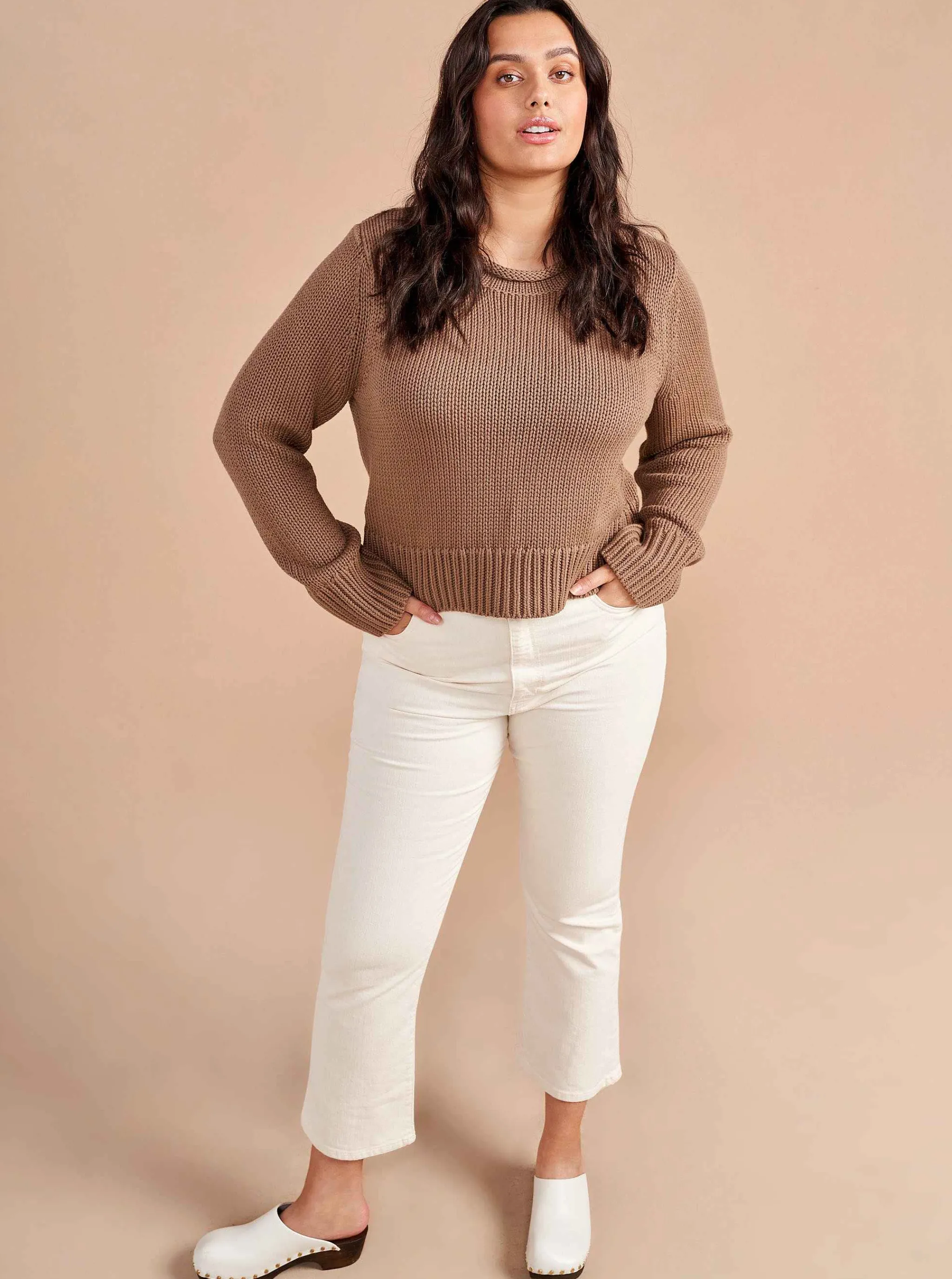 La Ligne Sweaters*Solid Mini Marina Sweater Tan
