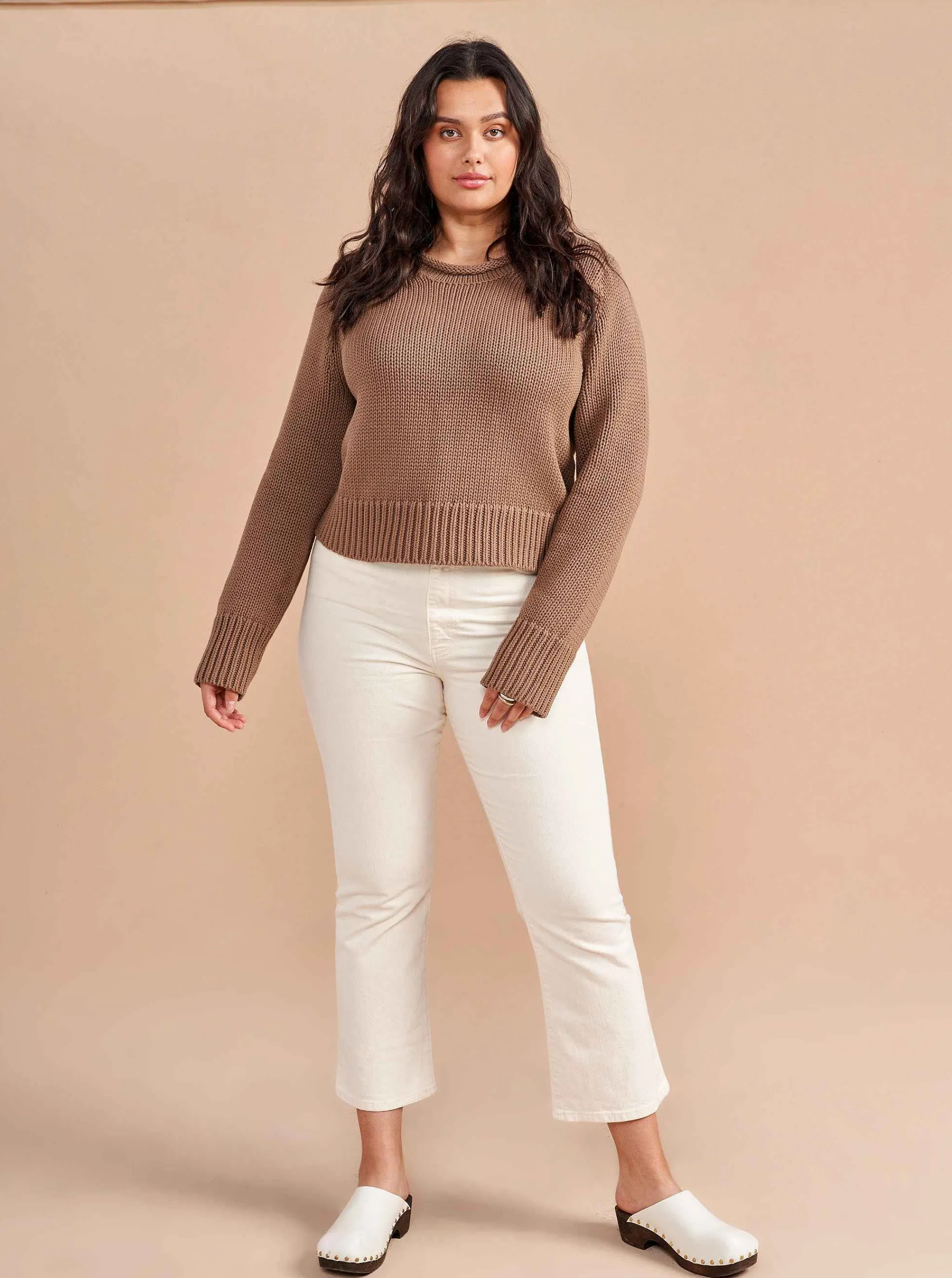 La Ligne Sweaters*Solid Mini Marina Sweater Tan