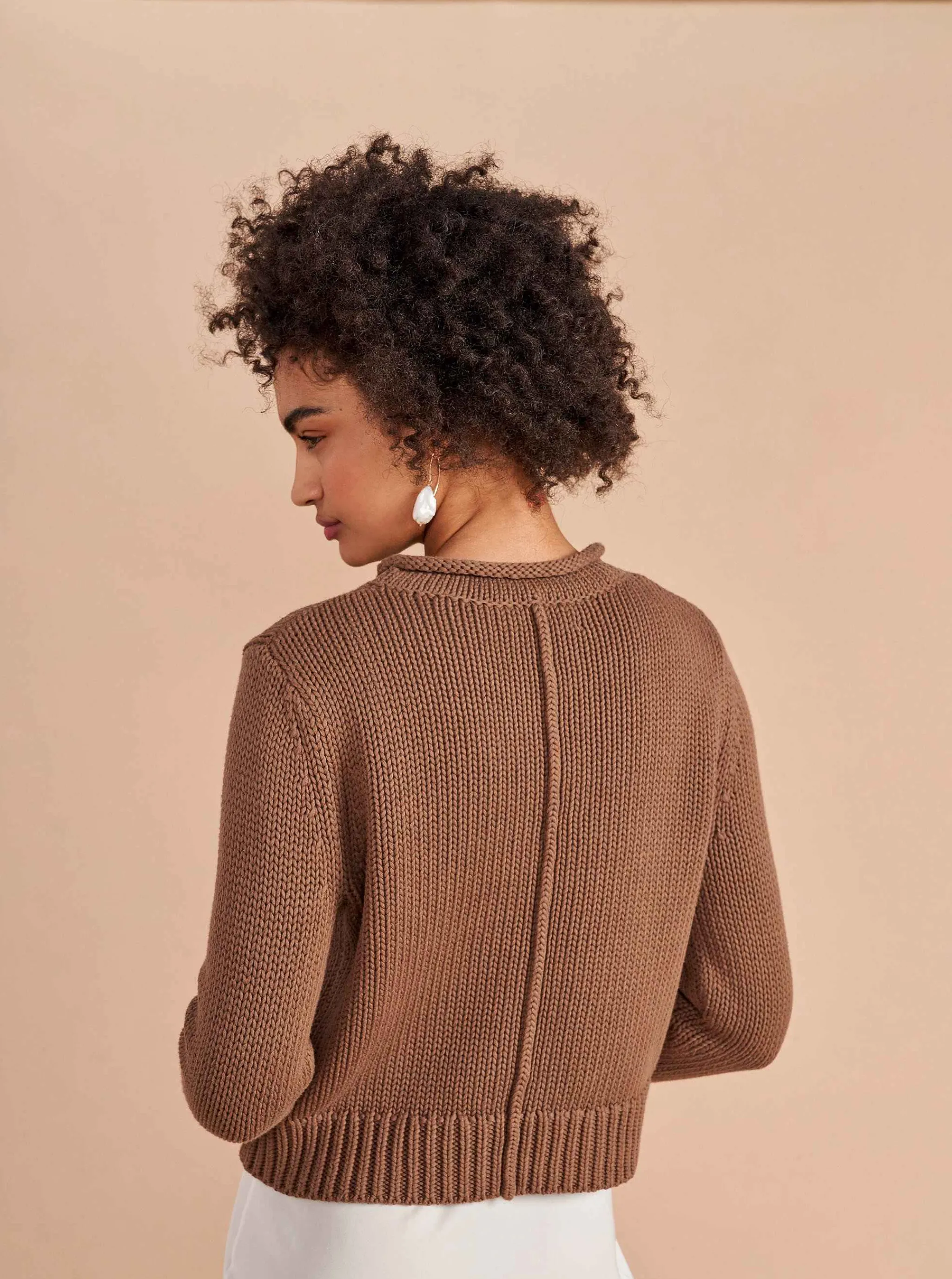 La Ligne Sweaters*Solid Mini Marina Sweater Tan